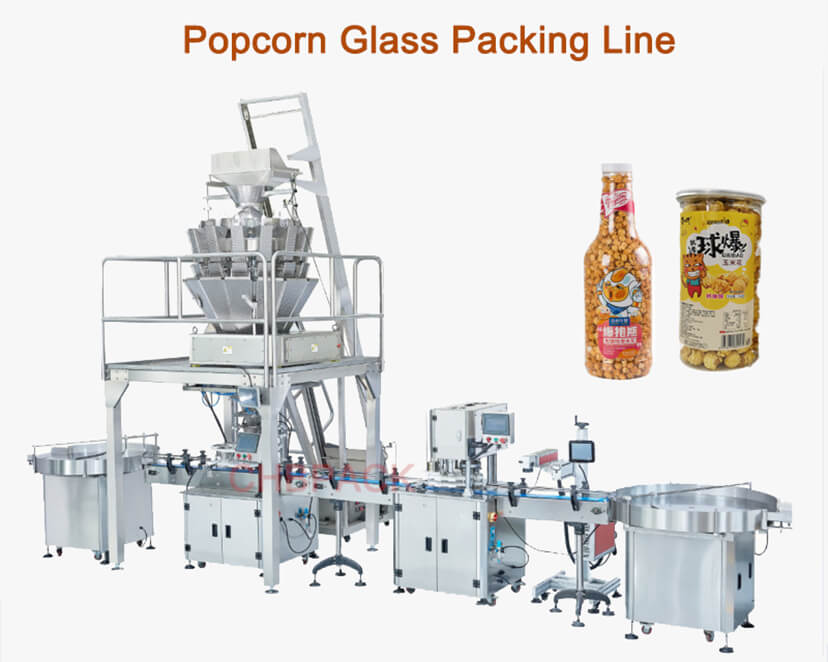 Caramel Popcorn Glass Packing Line