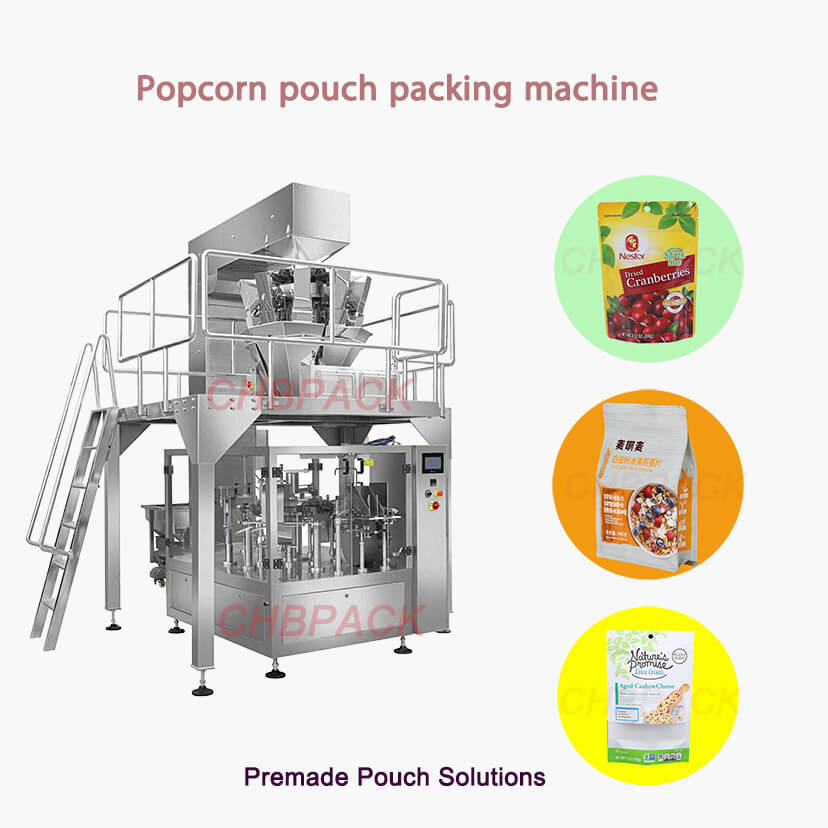 Popcorn pouch packing machine