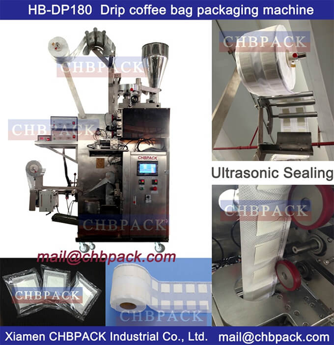 Ultrasonic Sealing Drip coffee bag packaging machine